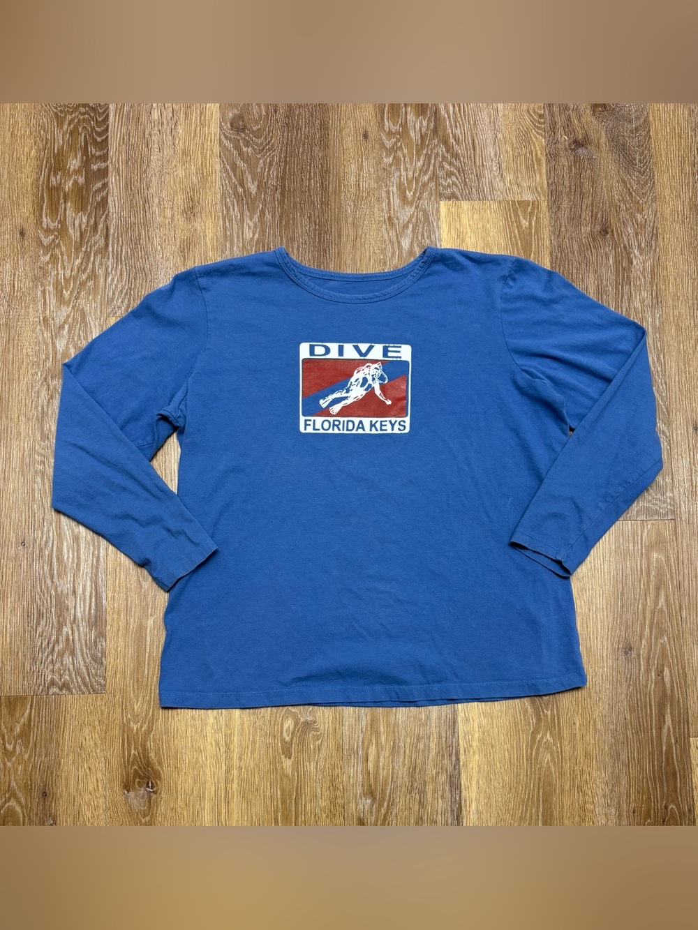 Florida Keys Dive Graphic Long Sleeve Tee - Blue